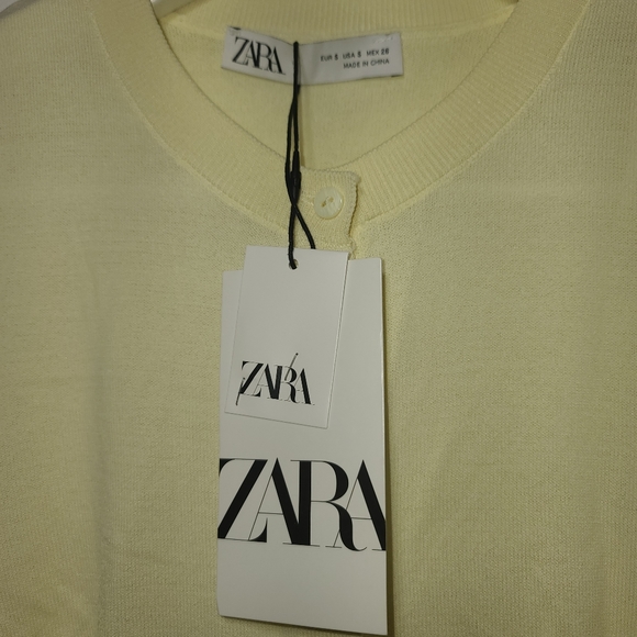 Zara NWT Puff Sheer Sleeve Cardigan Sweater - Picture 3 of 5